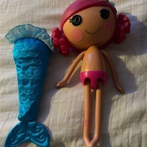 Colorful Mermaid Doll with Pink Hair mermaid coral sea shells doll